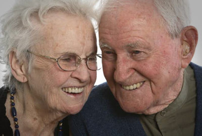 senior couple smiling